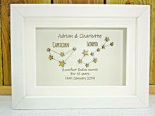 Load image into Gallery viewer, Personalised Wedding Anniversary Box Frame "A perfect Zodiac Match"