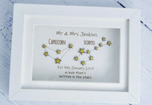 Load image into Gallery viewer, Personalised Wedding Day Box Frame Gift "A love that's written in the stars"