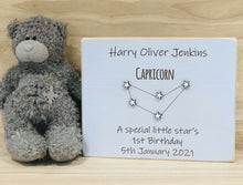 Load image into Gallery viewer, 1st Birthday Wood Block Star Sign Keepsake