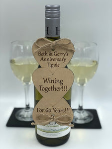 Wedding Anniversary Personalised Bottle Tag