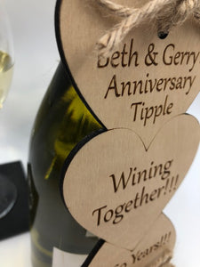 Wedding Anniversary Personalised Bottle Tag