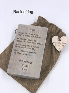 Mother's Day Personalised LOVE LOG