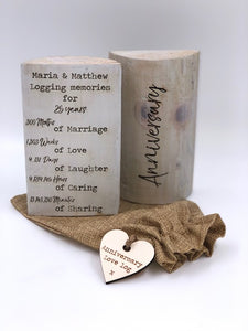 Wedding Anniversary Personalised LOVE LOG