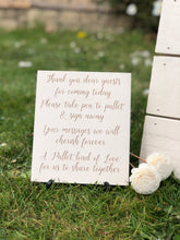 Load image into Gallery viewer, Personalised Wedding Day Signing Pallet (Guest book alternative)
