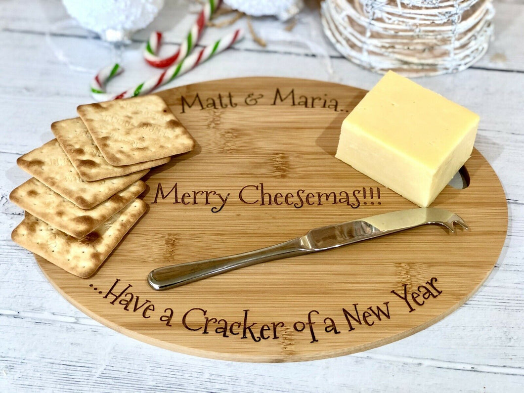 Funny CHEESE LOVERS Personalised Christmas Cheese Board