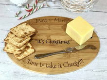 Load image into Gallery viewer, Personalised TAKE IT CHEESY Christmas Cheese Board