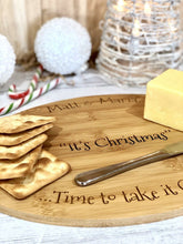 Load image into Gallery viewer, Personalised TAKE IT CHEESY Christmas Cheese Board