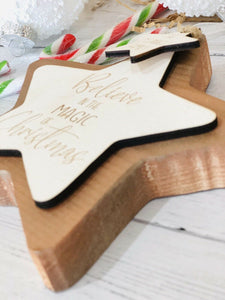 Personalised Freestanding BELIEVE IN THE MAGIC OF CHRISTMAS star