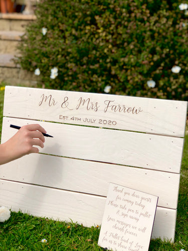 Personalised Wedding Day Signing Pallet (Guest book alternative)