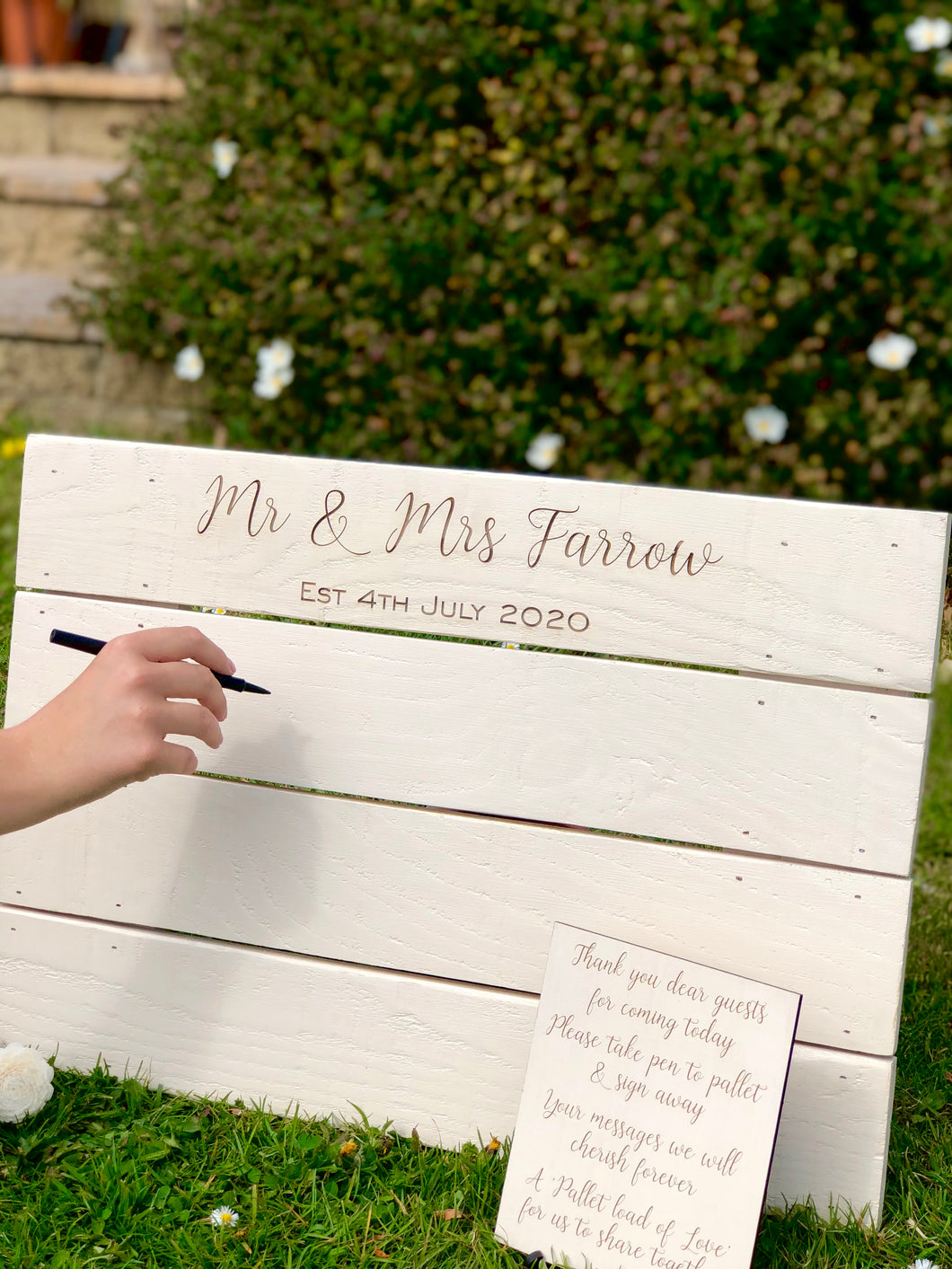 Personalised Wedding Day Signing Pallet (Guest book alternative)