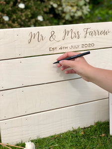 Personalised Wedding Day Signing Pallet (Guest book alternative)