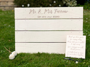Personalised Wedding Day Signing Pallet (Guest book alternative)