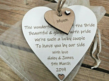 Load image into Gallery viewer, Mother of the Bride/Groom Personalised Keepsake Plaque