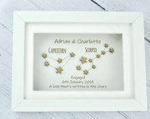 Load image into Gallery viewer, Personalised Engagement Gift &quot;A love written in the Stars&quot; Box Frame