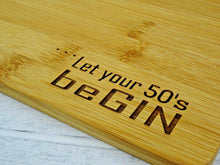 Load image into Gallery viewer, Gin Lovers Personalised Birthday Chopping Board (Choice of Age)