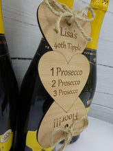 Load image into Gallery viewer, Funny birthday personalised wooden bottle tag (any age &amp; alcohol choice)