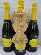 Load image into Gallery viewer, Retirement or Leaving Gift Personalised Wooden Bottle Tag Keepsake