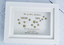 Load image into Gallery viewer, Personalised Wedding Day Box Frame Gift &quot;A love that&#39;s written in the stars&quot;