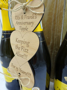 Wedding Anniversary Personalised Bottle Tag