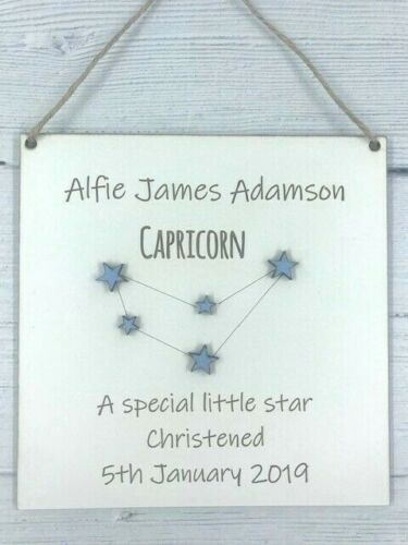 Personalised Christening Star Sign Plaque