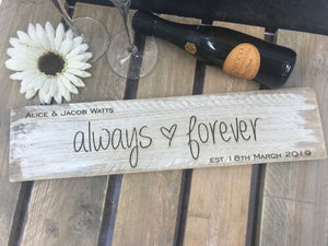 Newly Wedded Couple Rustic Pallet Sign Wedding Day Gift