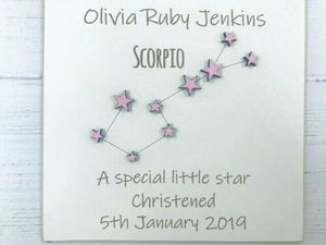 Personalised Christening Star Sign Plaque