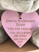 Load image into Gallery viewer, &#39;Hip Hip Hooray&#39; Celebration Hippo for Page Boys, Bridesmaids &amp; Flower Girls