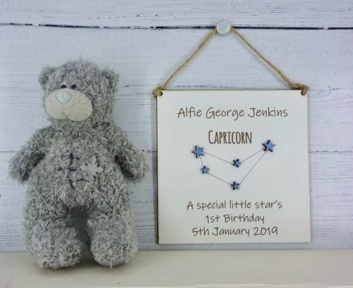 Personalised 1st Birthday Star Sign Keepsake Plaque