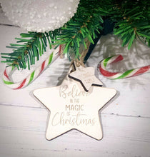 Load image into Gallery viewer, Personalised Believe in the Magic of Christmas Star Decoration