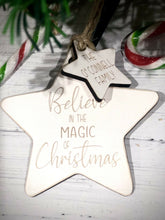 Load image into Gallery viewer, Personalised Believe in the Magic of Christmas Star Decoration